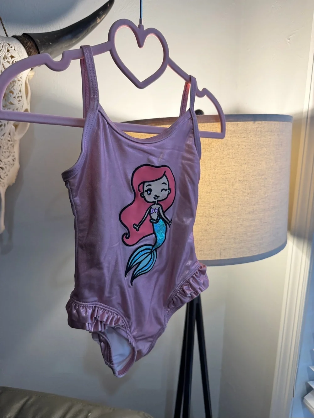 Pink Girls Mermaid One-Piece Swimsuit